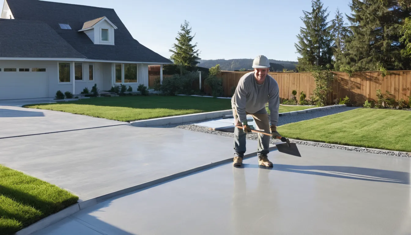 A new concrete driveway beside a frame house in Orland Park